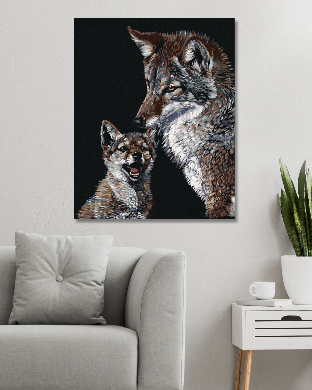 zuty Malování podle čísel - KOJOT A MLÁDĚ (AL AGNEW) - Rozměr: 40x50 cm, Rámování: Varianta: bez rámu a bez vypnutí plátna - obrázek 7