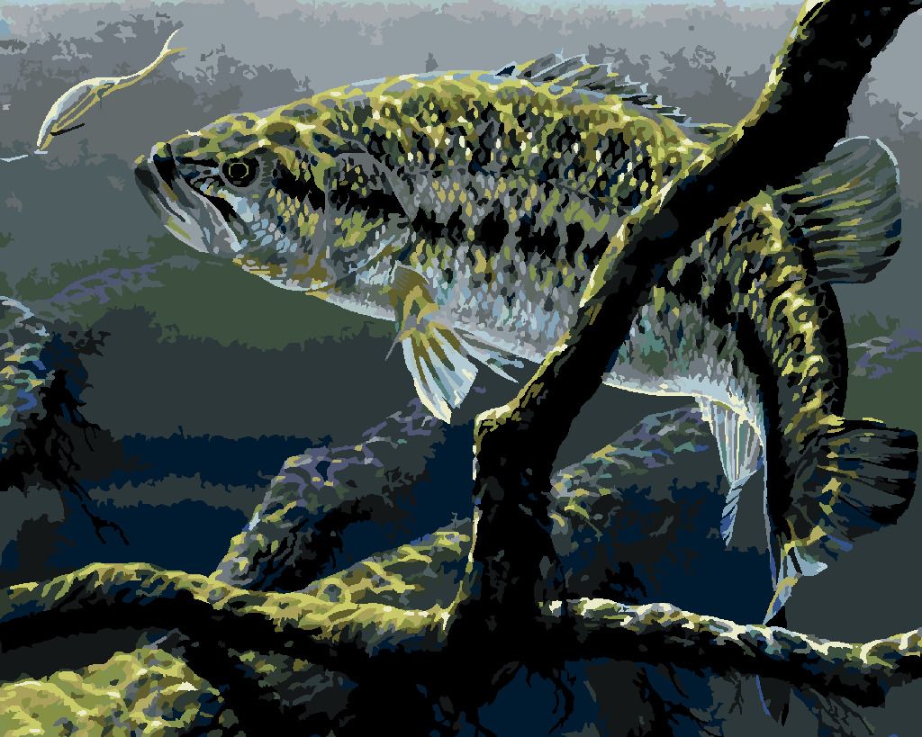 zuty Malování podle čísel - RYBA A HÁČEK (AL AGNEW) - Rozměr: 40x50 cm, Rámování: Varianta: vypnuté plátno na rám - obrázek 10