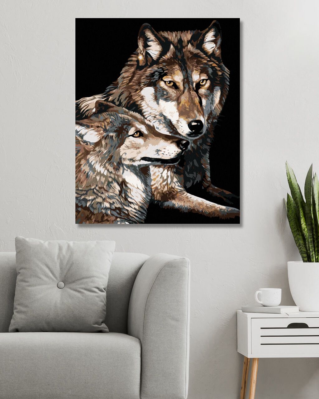 zuty Malování podle čísel - PÁR VLKŮ (AL AGNEW) - Rozměr: 40x50 cm, Rámování: Varianta: bez rámu a bez vypnutí plátna - obrázek 5