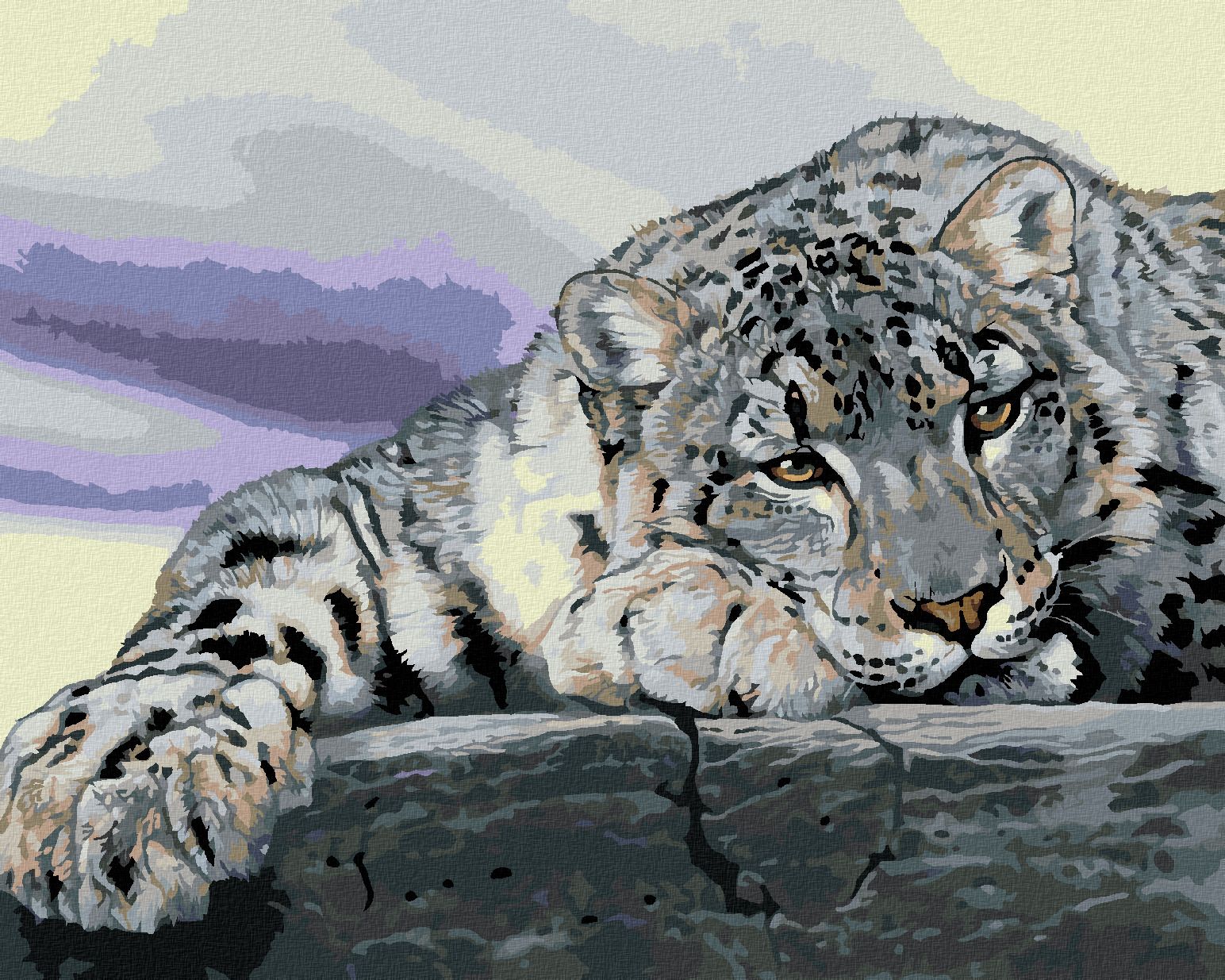 zuty Malování podle čísel - IRBIS LEŽÍCÍ NA SKÁLE (AL AGNEW) - Rozměr: 40x50 cm, Rámování: Varianta: bez rámu a bez vypnutí plátna - obrázek 1