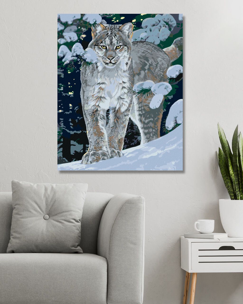 zuty Malování podle čísel - RYS V ZIMĚ (AL AGNEW) - Rozměr: 40x50 cm, Rámování: Varianta: bez rámu a bez vypnutí plátna - obrázek 4