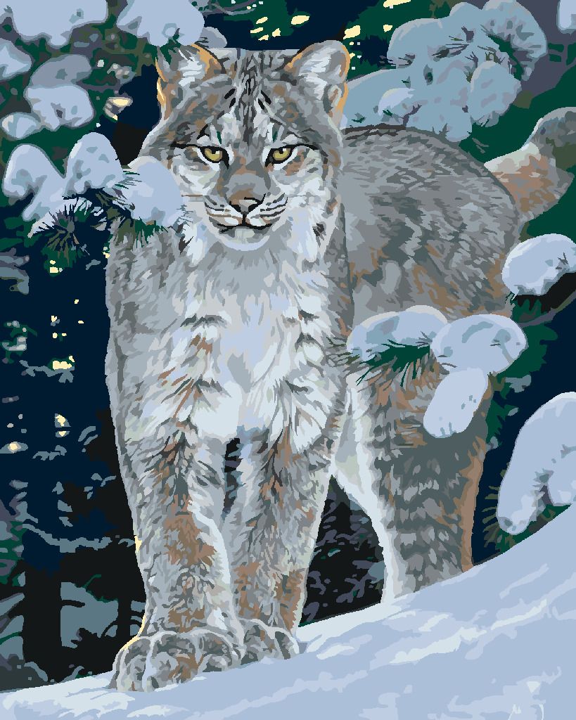 zuty Malování podle čísel - RYS V ZIMĚ (AL AGNEW) - Rozměr: 40x50 cm, Rámování: Varianta: bez rámu a bez vypnutí plátna - obrázek 8