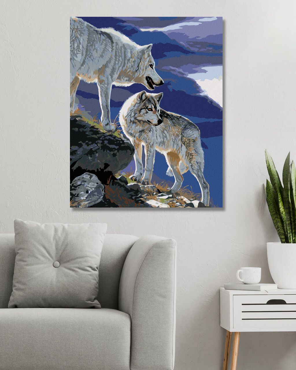 zuty Malování podle čísel - VLK V TUNDŘE (AL AGNEW) - Rozměr: 40x50 cm, Rámování: Varianta: vypnuté plátno na rám - obrázek 5