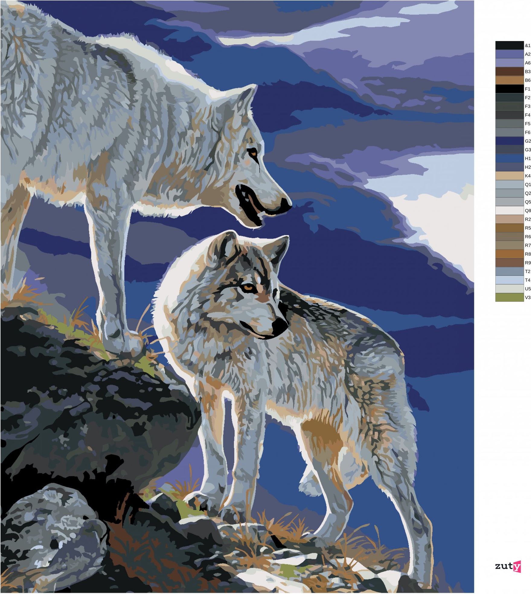 zuty Malování podle čísel - VLK V TUNDŘE (AL AGNEW) - Rozměr: 40x50 cm, Rámování: Varianta: vypnuté plátno na rám - obrázek 8