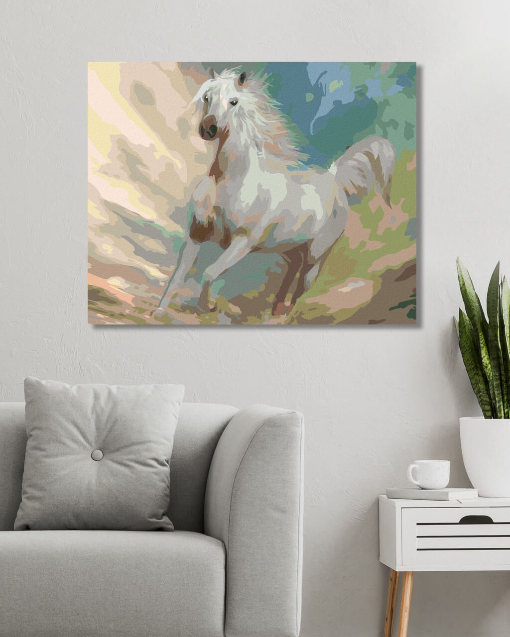 zuty Malování podle čísel - BÍLÝ KŮŇ (CAROL CAVALARIS) - Rozměr: 40x50 cm, Rámování: Varianta: bez rámu a bez vypnutí plátna - obrázek 7