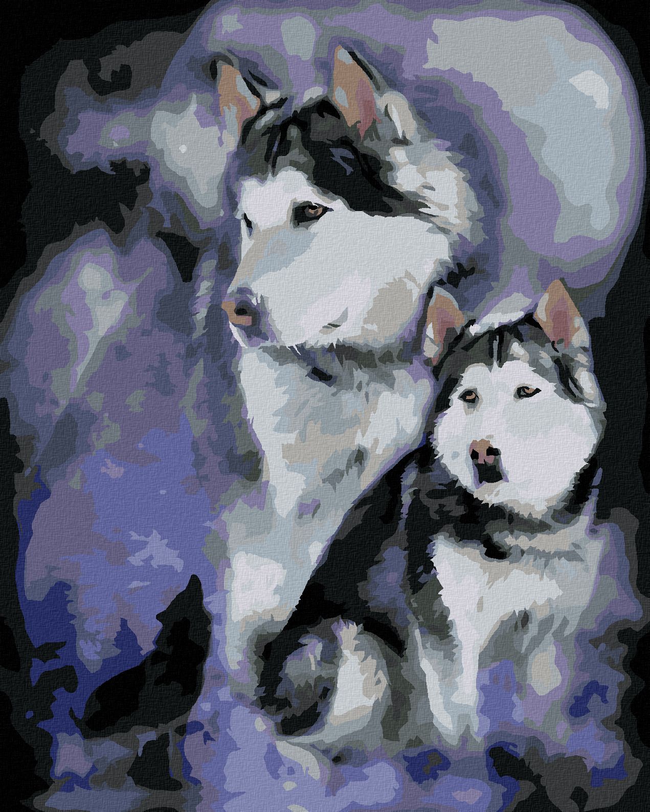 zuty Malování podle čísel – ALJAŠSKÝ MALAMUT (CAROL CAVALARIS) - Rozměr: 40x50 cm, Rámování: Varianta: bez rámu a bez vypnutí plátna - obrázek 1