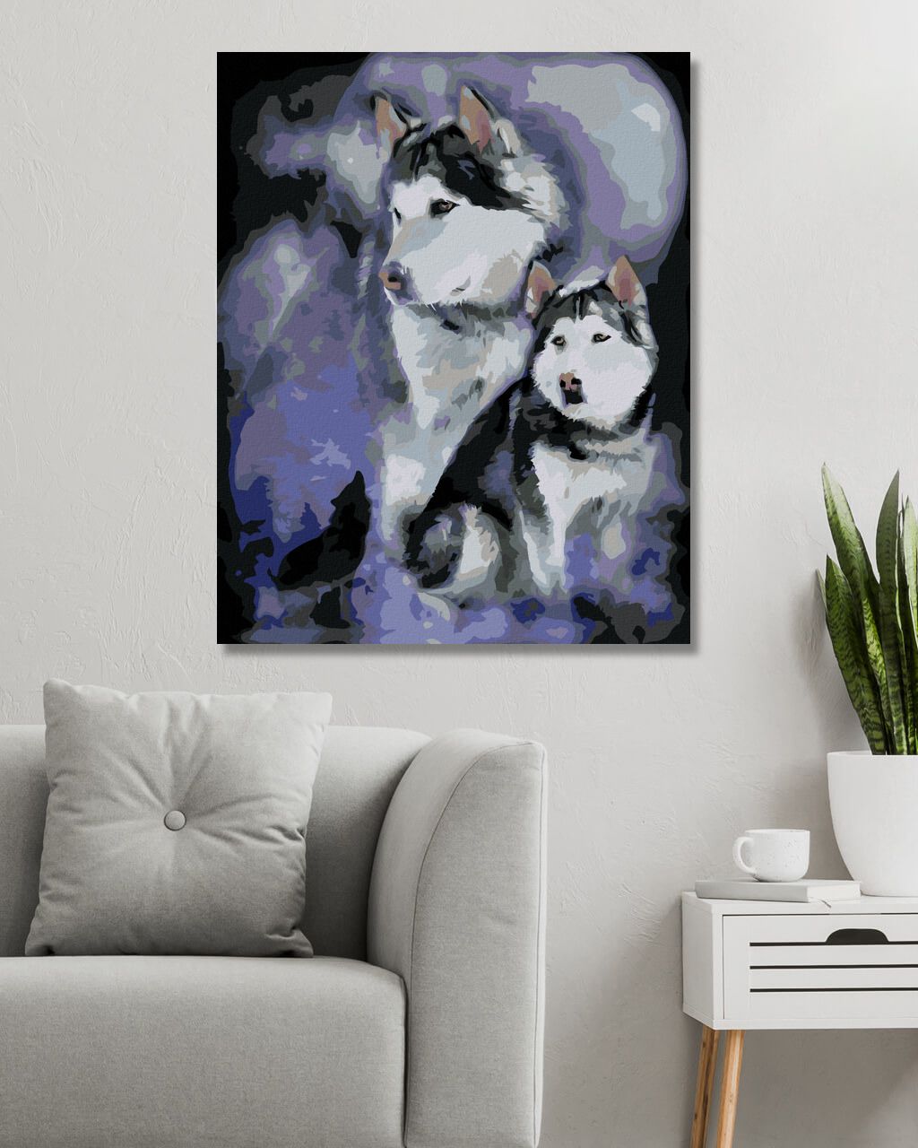 zuty Malování podle čísel – ALJAŠSKÝ MALAMUT (CAROL CAVALARIS) - Rozměr: 40x50 cm, Rámování: Varianta: vypnuté plátno na rám - obrázek 7