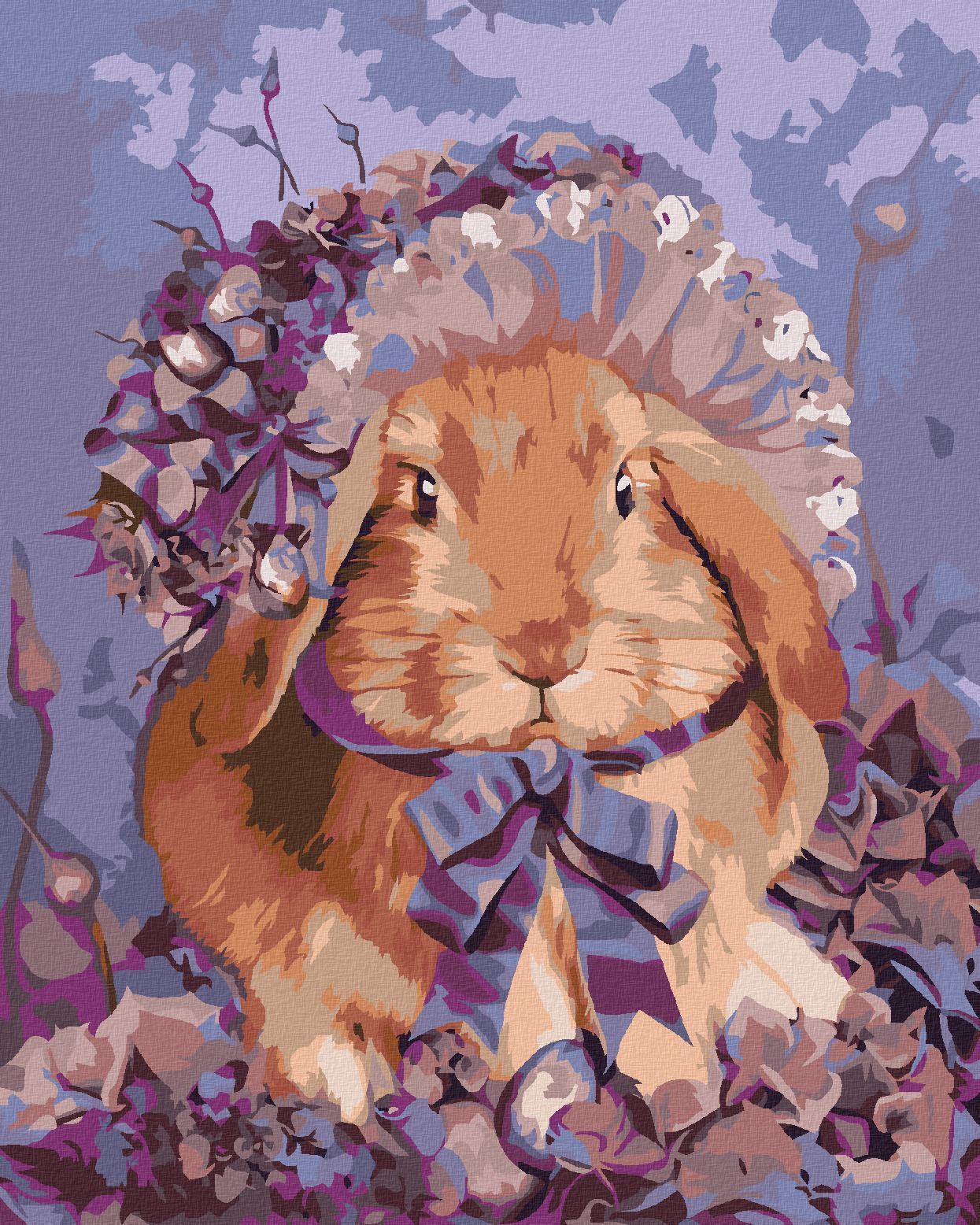 zuty Malování podle čísel – VELIKONOČNÍ ZAJÍC S ČEPICÍ(CAROL CAVALARIS) - Rozměr: 40x50 cm, Rámování: Varianta: bez rámu a bez vypnutí plátna - obrázek 1