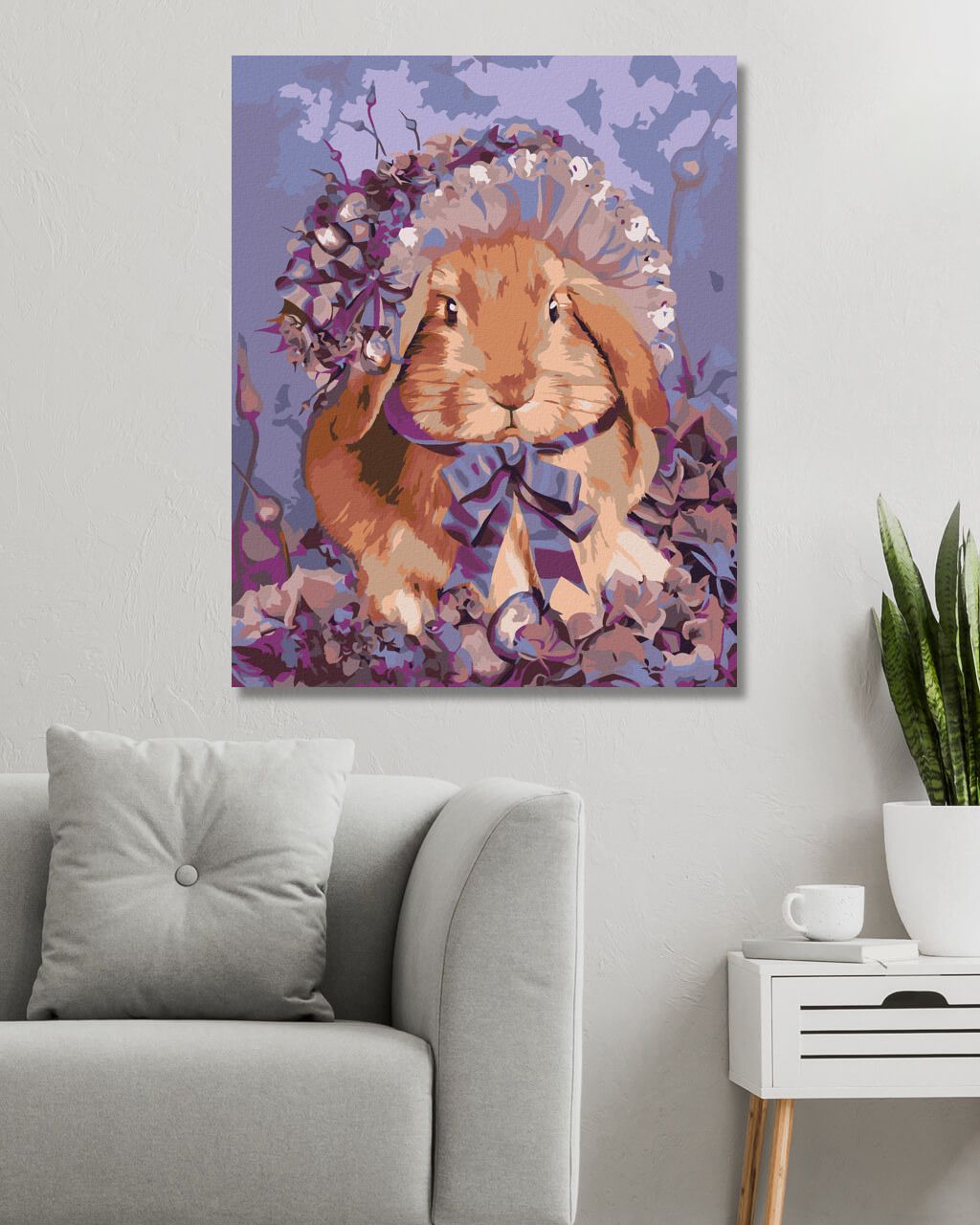zuty Malování podle čísel – VELIKONOČNÍ ZAJÍC S ČEPICÍ(CAROL CAVALARIS) - Rozměr: 40x50 cm, Rámování: Varianta: bez rámu a bez vypnutí plátna - obrázek 3