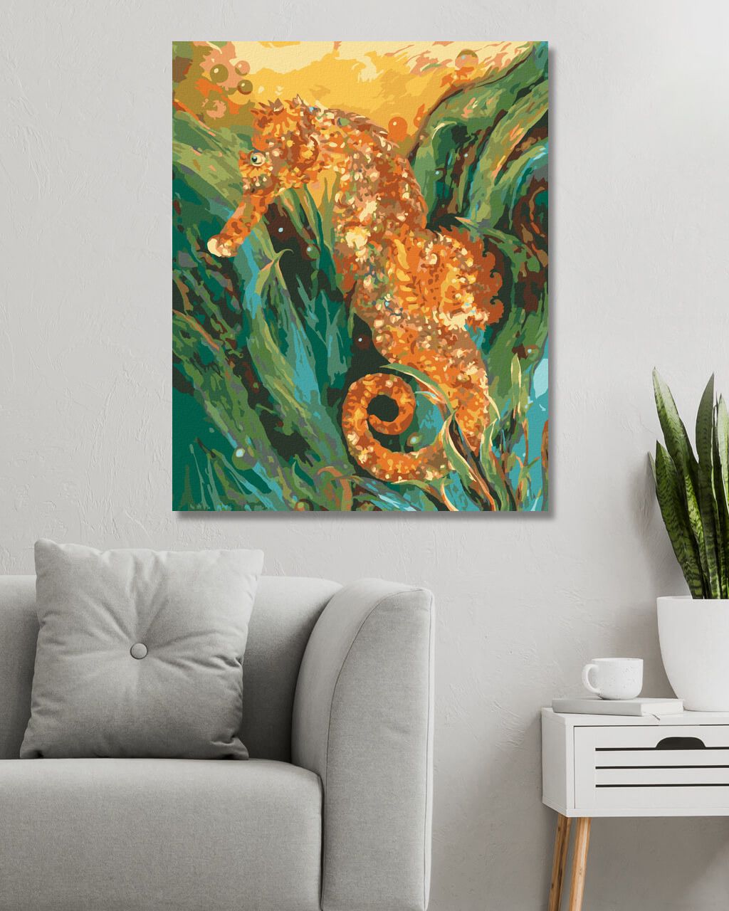 zuty Malování podle čísel – MOŘSKÝ KONÍK (CAROL CAVALARIS) - Rozměr: 40x50 cm, Rámování: Varianta: bez rámu a bez vypnutí plátna - obrázek 2