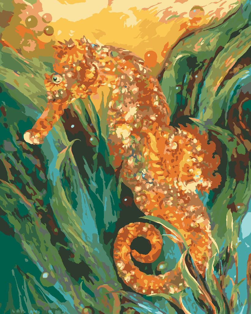 zuty Malování podle čísel – MOŘSKÝ KONÍK (CAROL CAVALARIS) - Rozměr: 40x50 cm, Rámování: Varianta: bez rámu a bez vypnutí plátna - obrázek 6