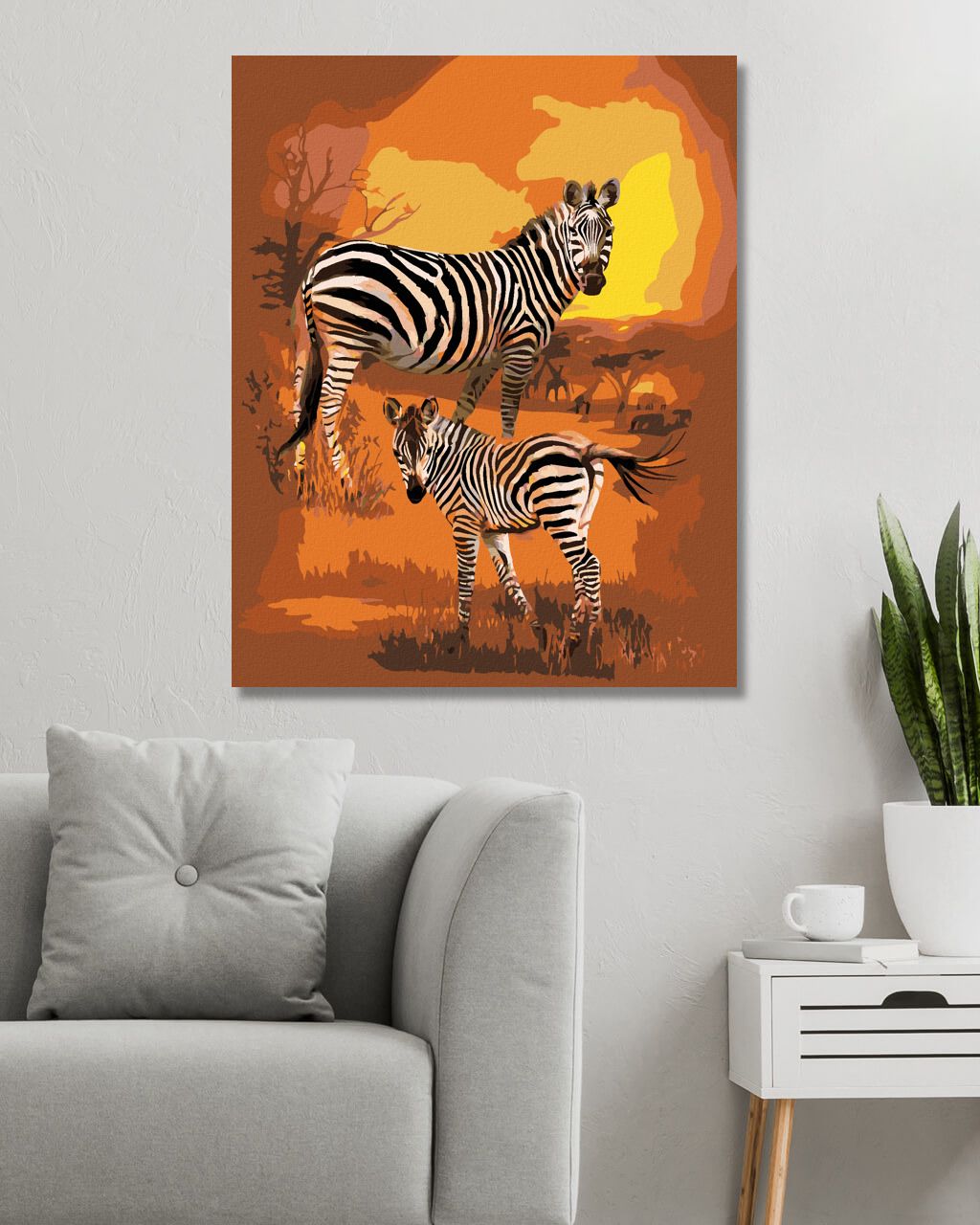 zuty Malování podle čísel - ZEBRA A MLÁDĚ (CAROL CAVALARIS) - Rozměr: 40x50 cm, Rámování: Varianta: vypnuté plátno na rám - obrázek 5