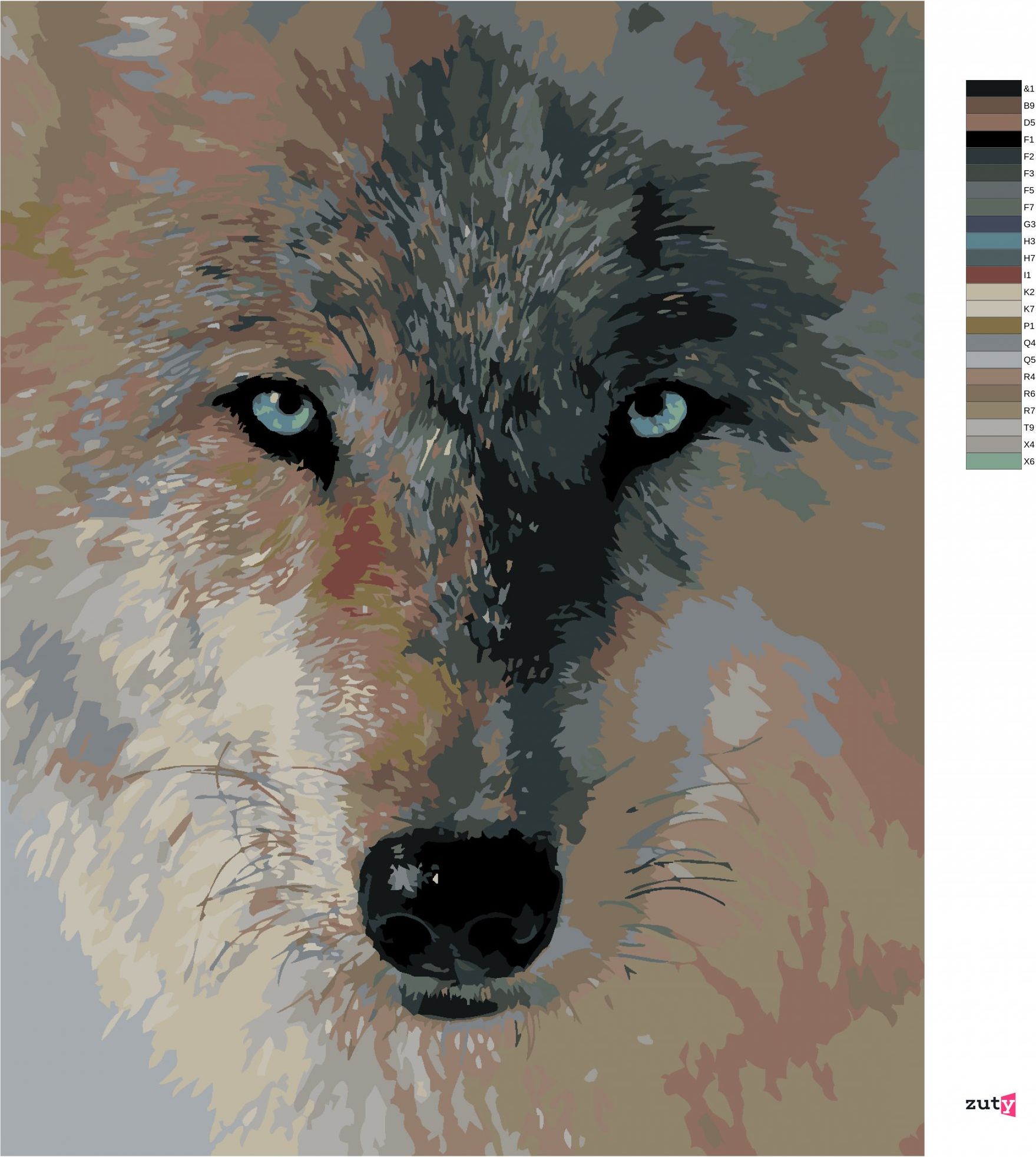 zuty Malování podle čísel – VLČÍ POHLED (COLLIN BOGLE) - Rozměr: 40x50 cm, Rámování: Varianta: vypnuté plátno na rám - obrázek 7