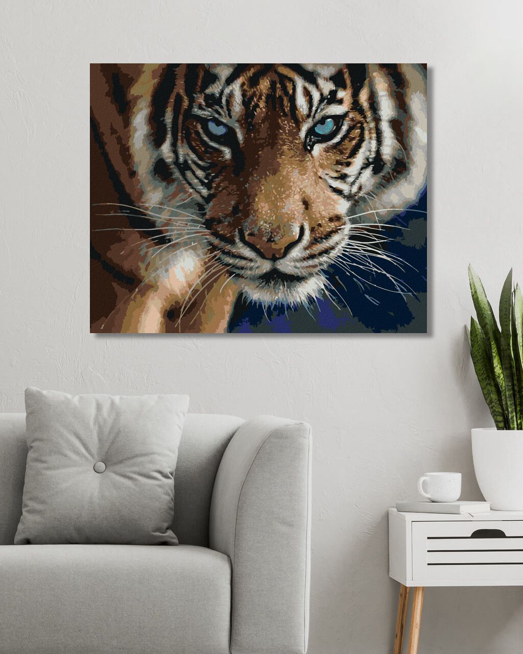 zuty Malování podle čísel – TYGR A MODRÉ OČI (COLLIN BOGLE) - Rozměr: 40x50 cm, Rámování: Varianta: bez rámu a bez vypnutí plátna - obrázek 9