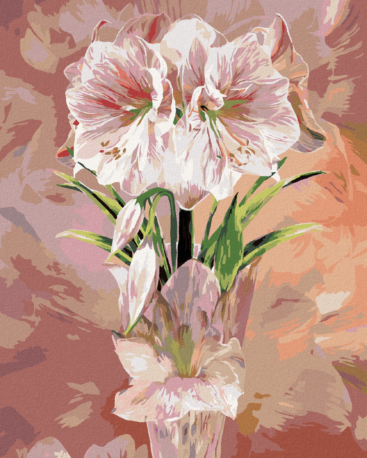 zuty Malování podle čísel - AMARYLIS VE VÁZE (CAROL CAVALARIS) - Rozměr: 40x50 cm, Rámování: Varianta: vypnuté plátno na rám - obrázek 1