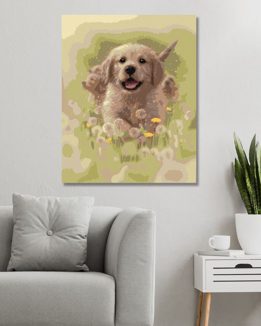 zuty Malování podle čísel – ŠTĚNĚ ZLATÉHO RETRÍVRA A PAMPELIŠKY (COLLIN BOGLE) - Rozměr: 40x50 cm, Rámování: Varianta: bez rámu a bez vypnutí plátna - obrázek 9