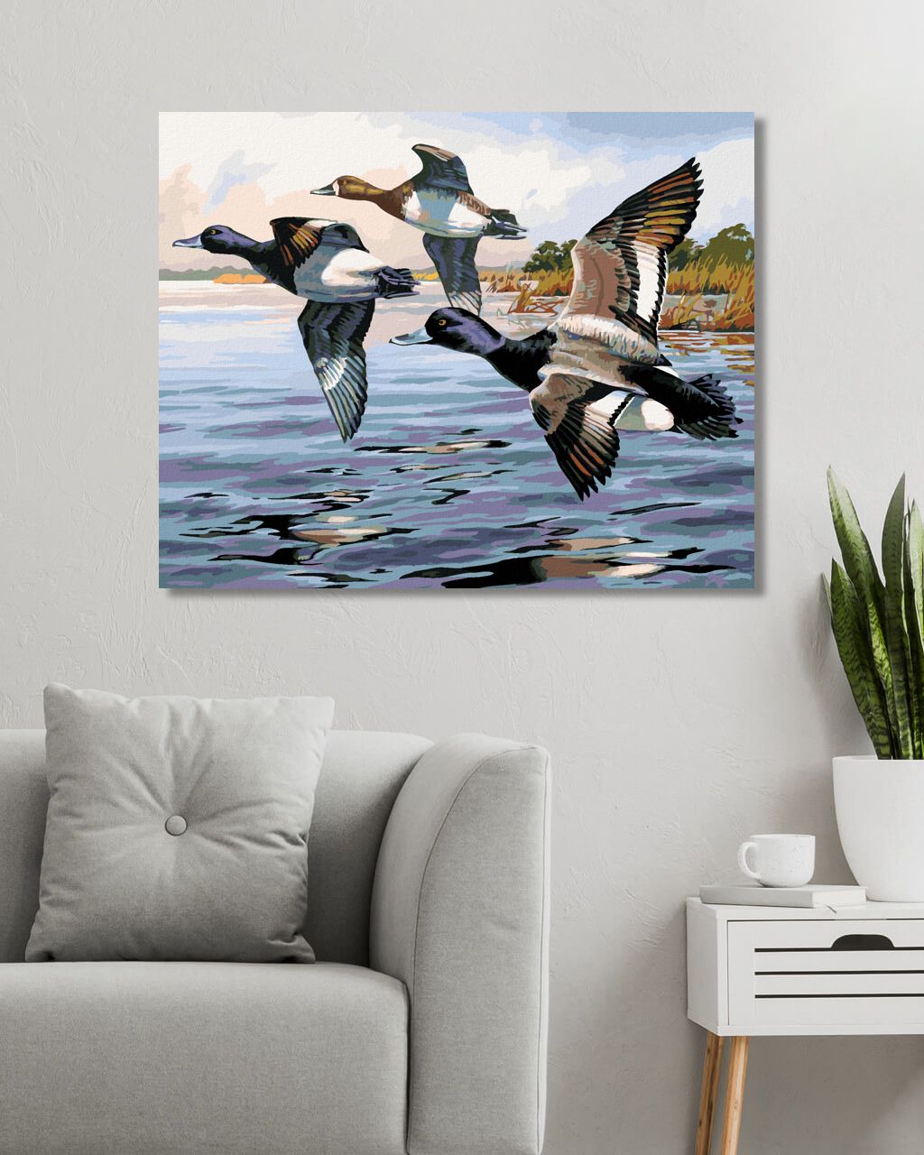 zuty Malování podle čísel - KACHNY V LETU (DARRELL BUSH) - Rozměr: 40x50 cm, Rámování: Varianta: vypnuté plátno na rám - obrázek 5