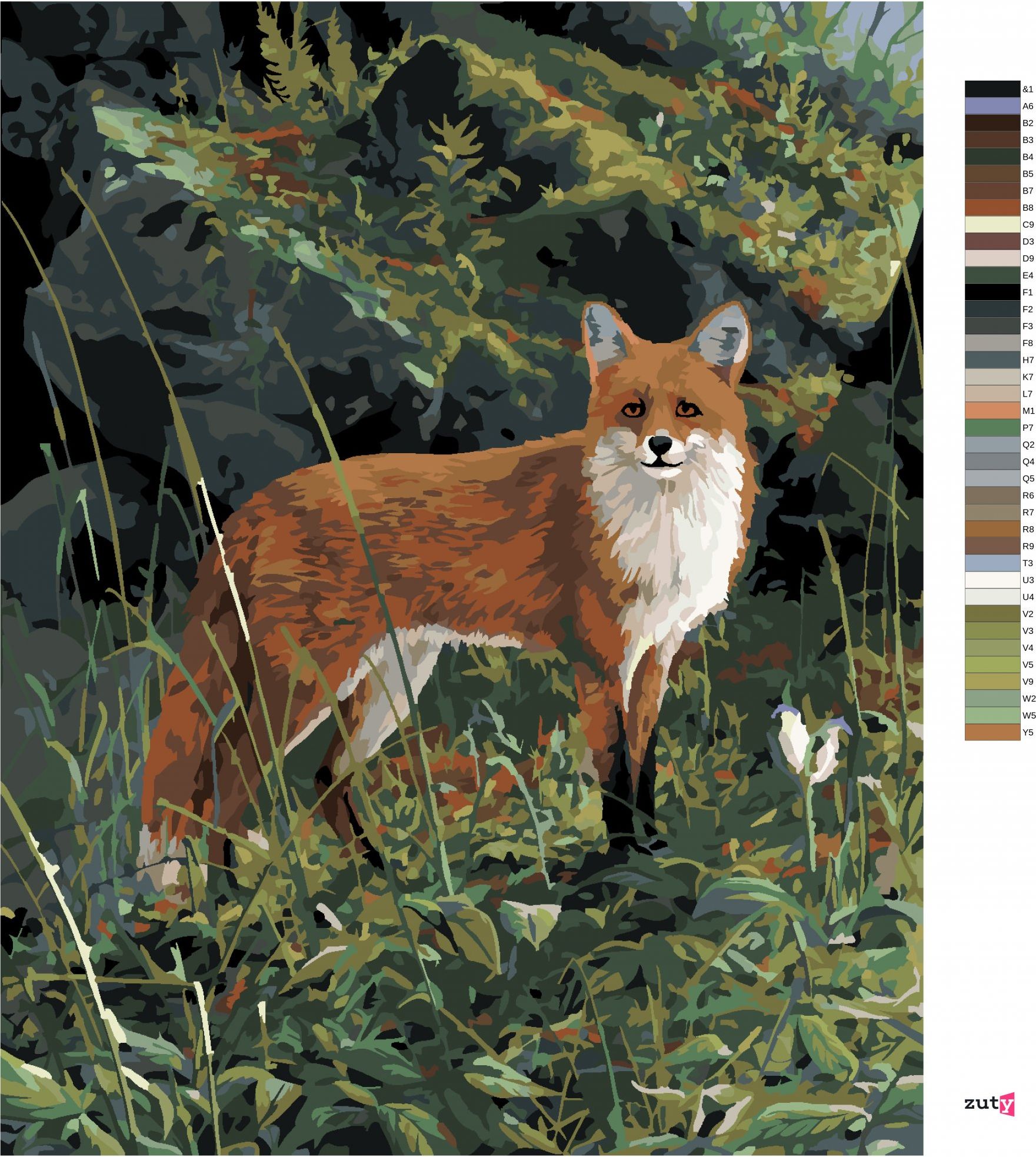 zuty Malování podle čísel – LIŠKA V LESE (JAMES HAUTMAN) - Rozměr: 40x50 cm, Rámování: Varianta: bez rámu a bez vypnutí plátna - obrázek 8
