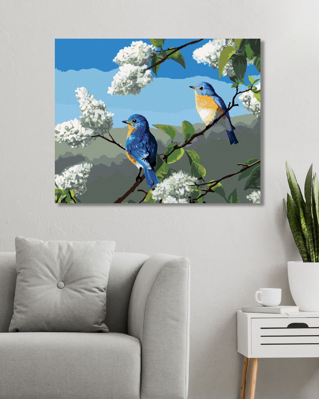 zuty Malování podle čísel - PTÁK SALAŠNÍK A ŠEŘÍK (ROBERT HAUTMAN) - Rozměr: 40x50 cm, Rámování: Varianta: vypnuté plátno na rám - obrázek 3
