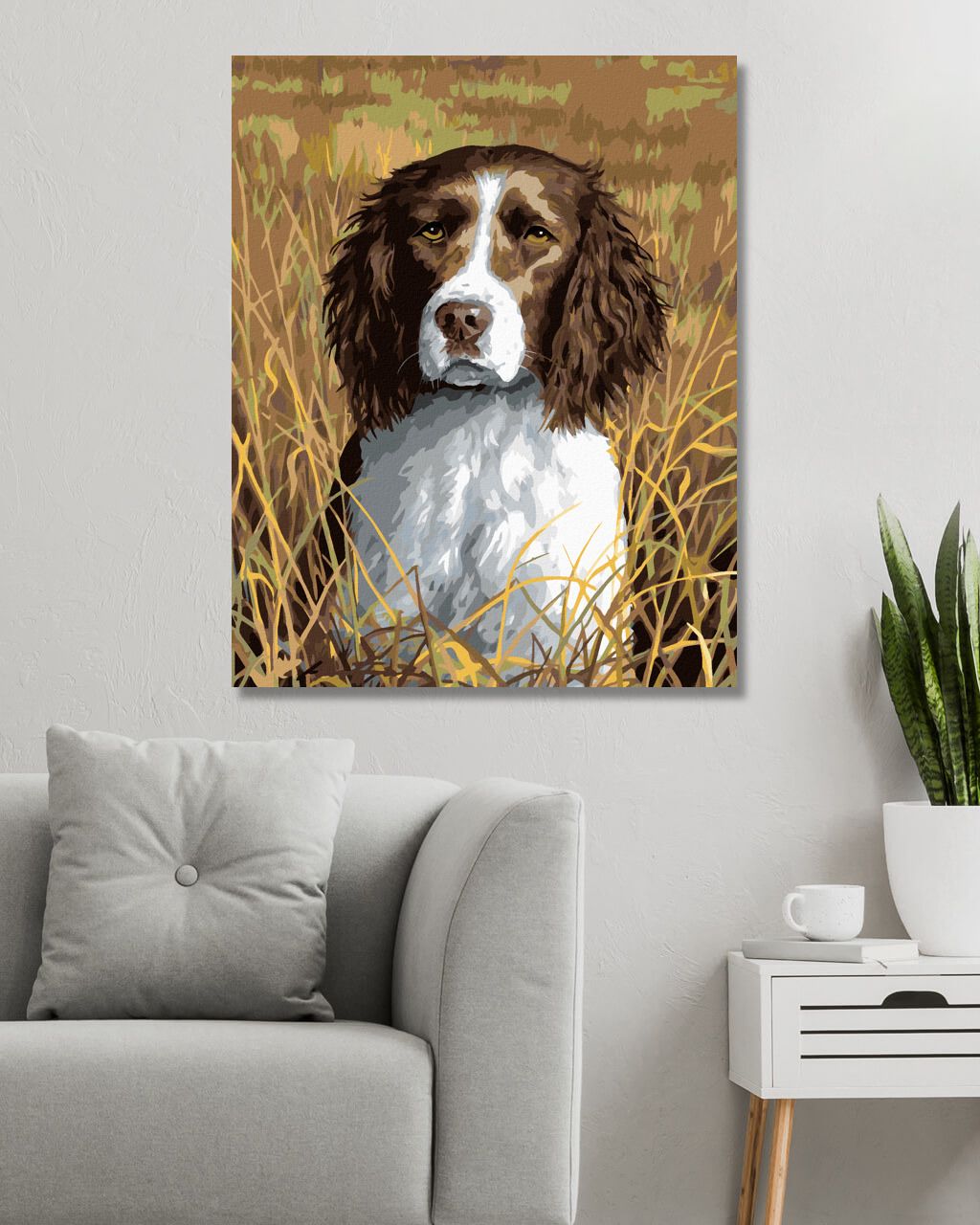 zuty Malování podle čísel - ANGLICKÝ ŠPRINGERŠPANĚL (ROBERT HAUTMAN) - Rozměr: 40x50 cm, Rámování: Varianta: vypnuté plátno na rám - obrázek 3