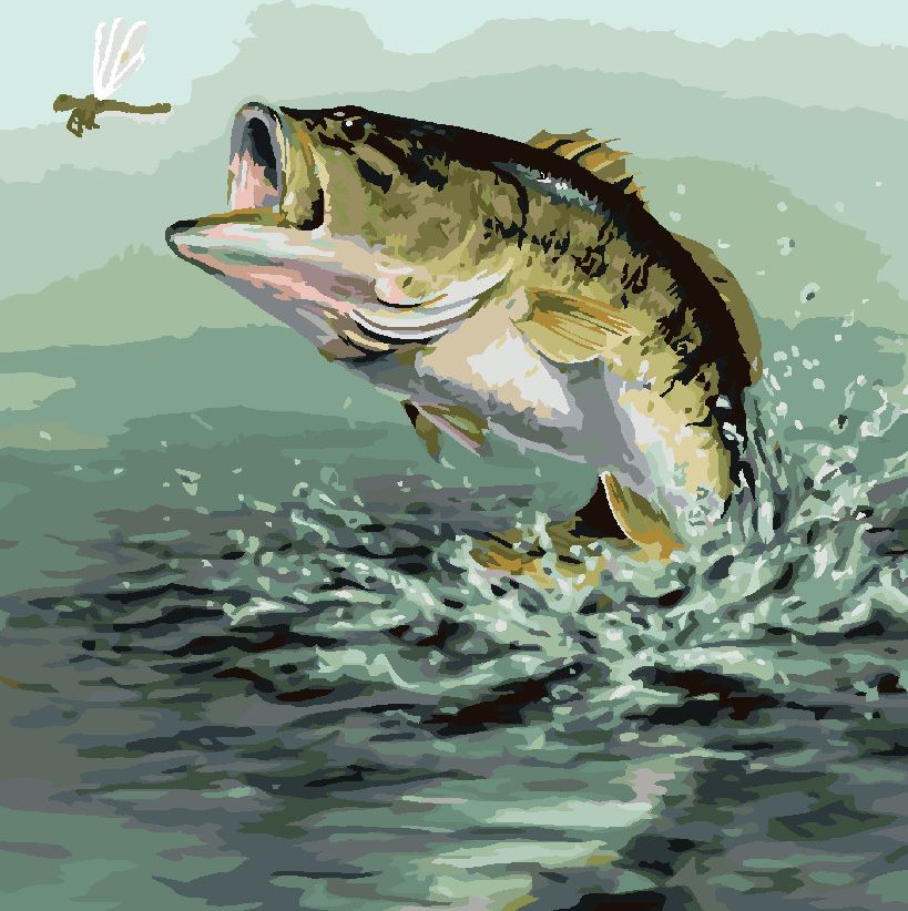 zuty Malování podle čísel - OKOUN LOVÍCÍ VÁŽKU (ROBERT HAUTMAN) - Rozměr: 40x50 cm, Rámování: Varianta: bez rámu a bez vypnutí plátna - obrázek 5