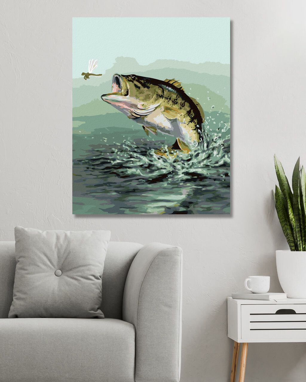 zuty Malování podle čísel - OKOUN LOVÍCÍ VÁŽKU (ROBERT HAUTMAN) - Rozměr: 40x50 cm, Rámování: Varianta: bez rámu a bez vypnutí plátna - obrázek 6