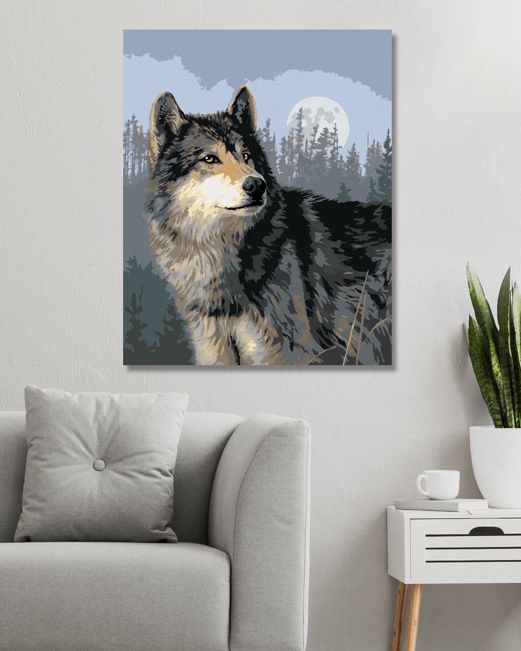 zuty Malování podle čísel – VLK, LES A ÚPLŇĚK (JAMES HAUTMAN) - Rozměr: 40x50 cm, Rámování: Varianta: bez rámu a bez vypnutí plátna - obrázek 8