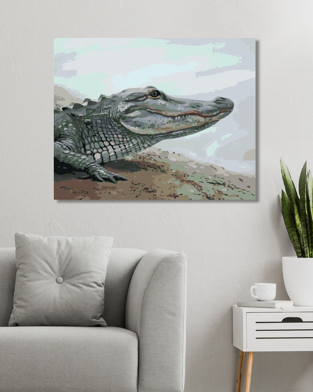 zuty Malování podle čísel - ALIGÁTOR U VODY (D. RUSTY RUST) - Rozměr: 40x50 cm, Rámování: Varianta: vypnuté plátno na rám - obrázek 5