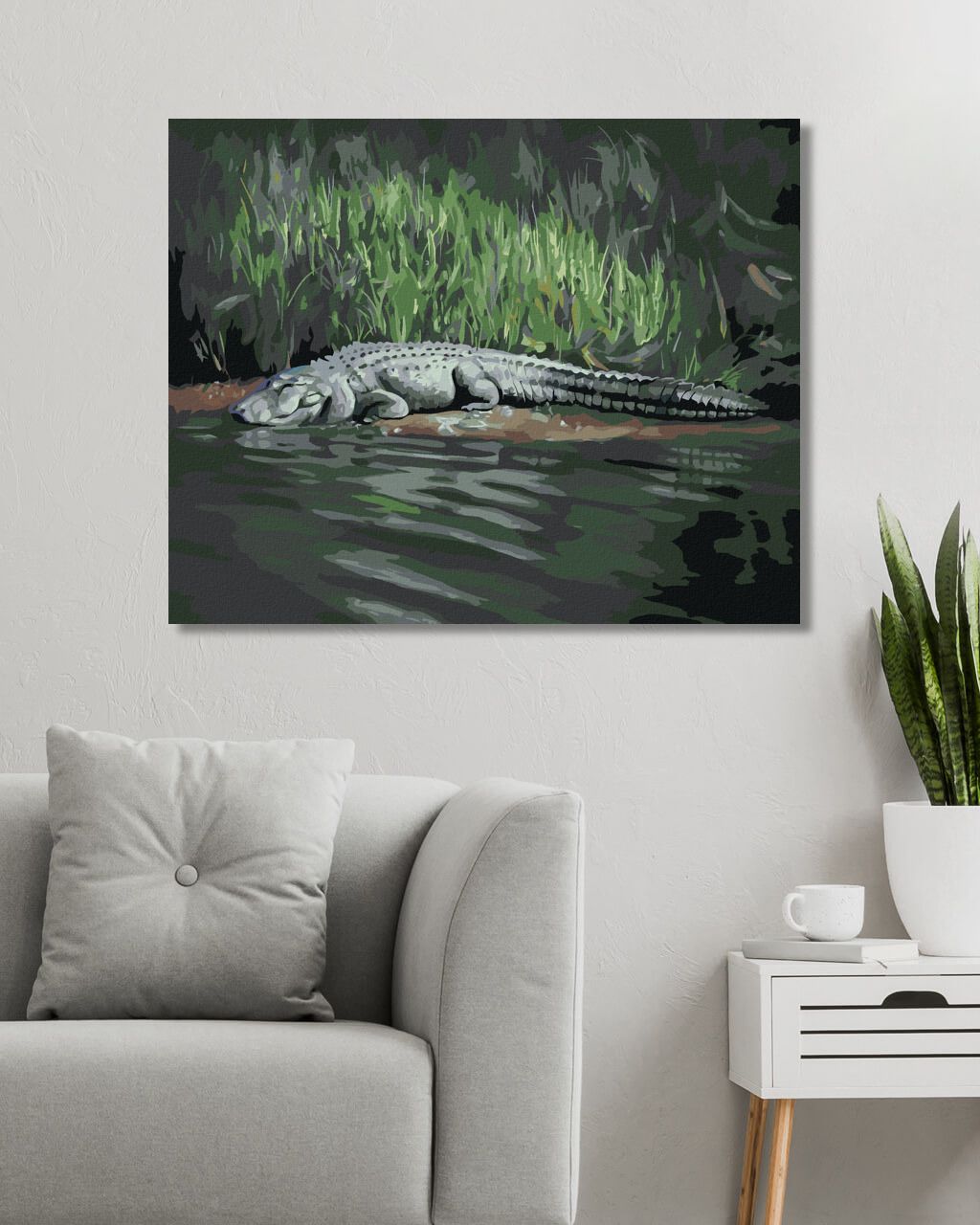 zuty Malování podle čísel - ALIGÁTOR LEŽÍCÍ U VODY V (D. RUSTY RUST) - Rozměr: 40x50 cm, Rámování: Varianta: vypnuté plátno na rám - obrázek 9
