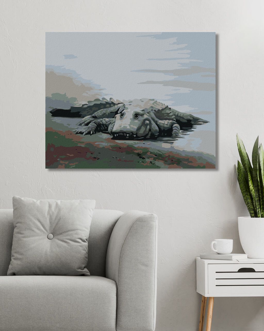 zuty Malování podle čísel - ALIGÁTOR LEŽÍCÍ U VODY IV (D. RUSTY RUST) - Rozměr: 40x50 cm, Rámování: Varianta: bez rámu a bez vypnutí plátna - obrázek 9