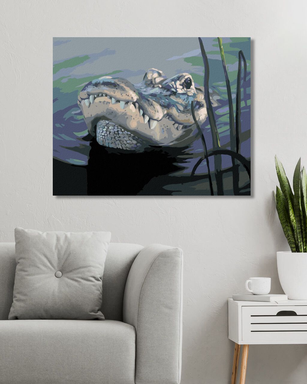 zuty Malování podle čísel - ALIGÁTOR HLAVA VE VODĚ (D. RUSTY RUST) - Rozměr: 40x50 cm, Rámování: Varianta: bez rámu a bez vypnutí plátna - obrázek 17