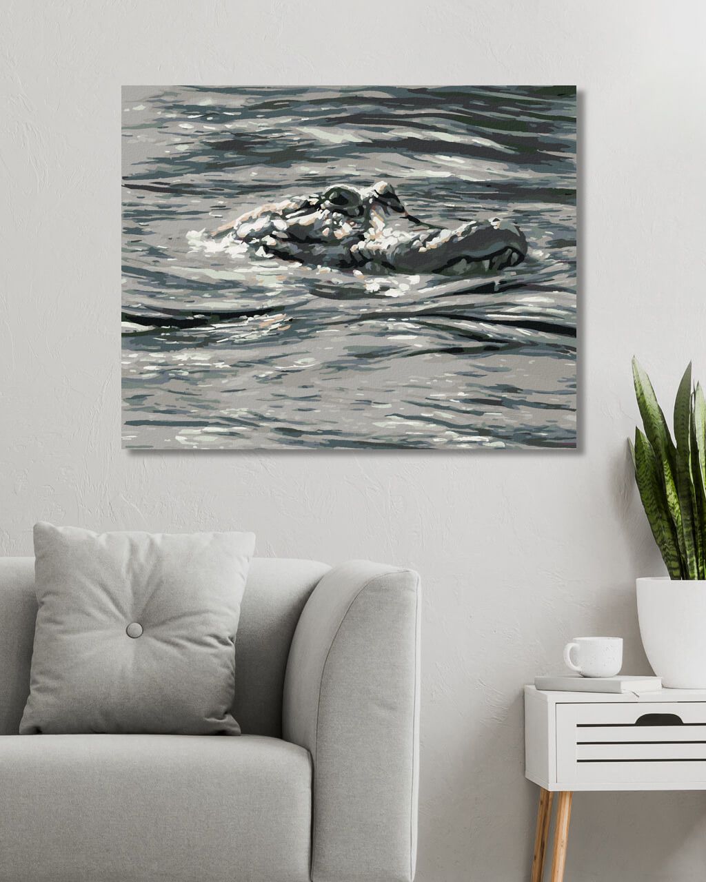 zuty Malování podle čísel - ALIGÁTOR HLAVA VE VODĚ (D. RUSTY RUST) - Rozměr: 40x50 cm, Rámování: Varianta: bez rámu a bez vypnutí plátna - obrázek 19