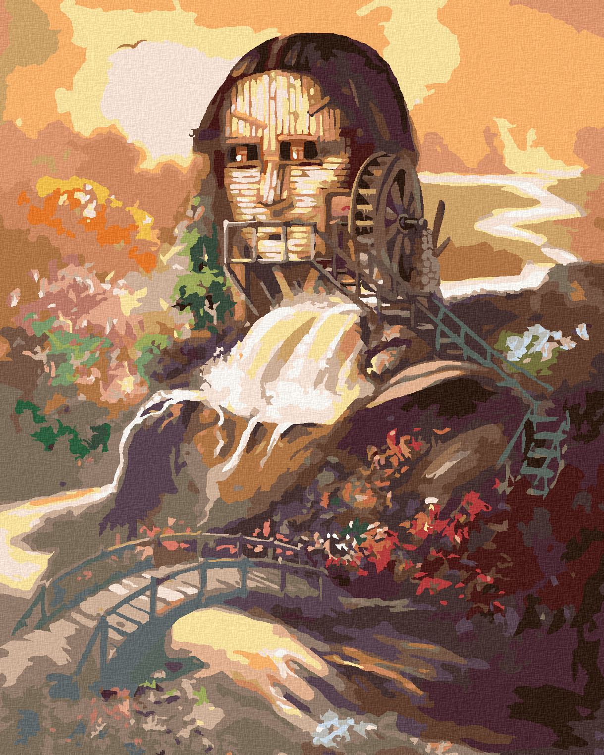 zuty Malování podle čísel - MONA LISA A VODNÍ MLÝN (D. RUSTY RUST) - Rozměr: 40x50 cm, Rámování: Varianta: vypnuté plátno na rám - obrázek 1