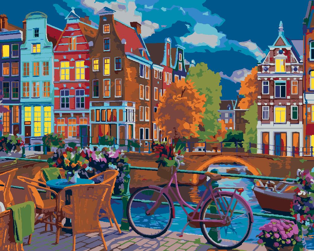 zuty Malování podle čísel – ULICE U ŘEKY (IMAGE WORLD-AP) - Rozměr: 40x50 cm, Rámování: Varianta: bez rámu a bez vypnutí plátna - obrázek 6