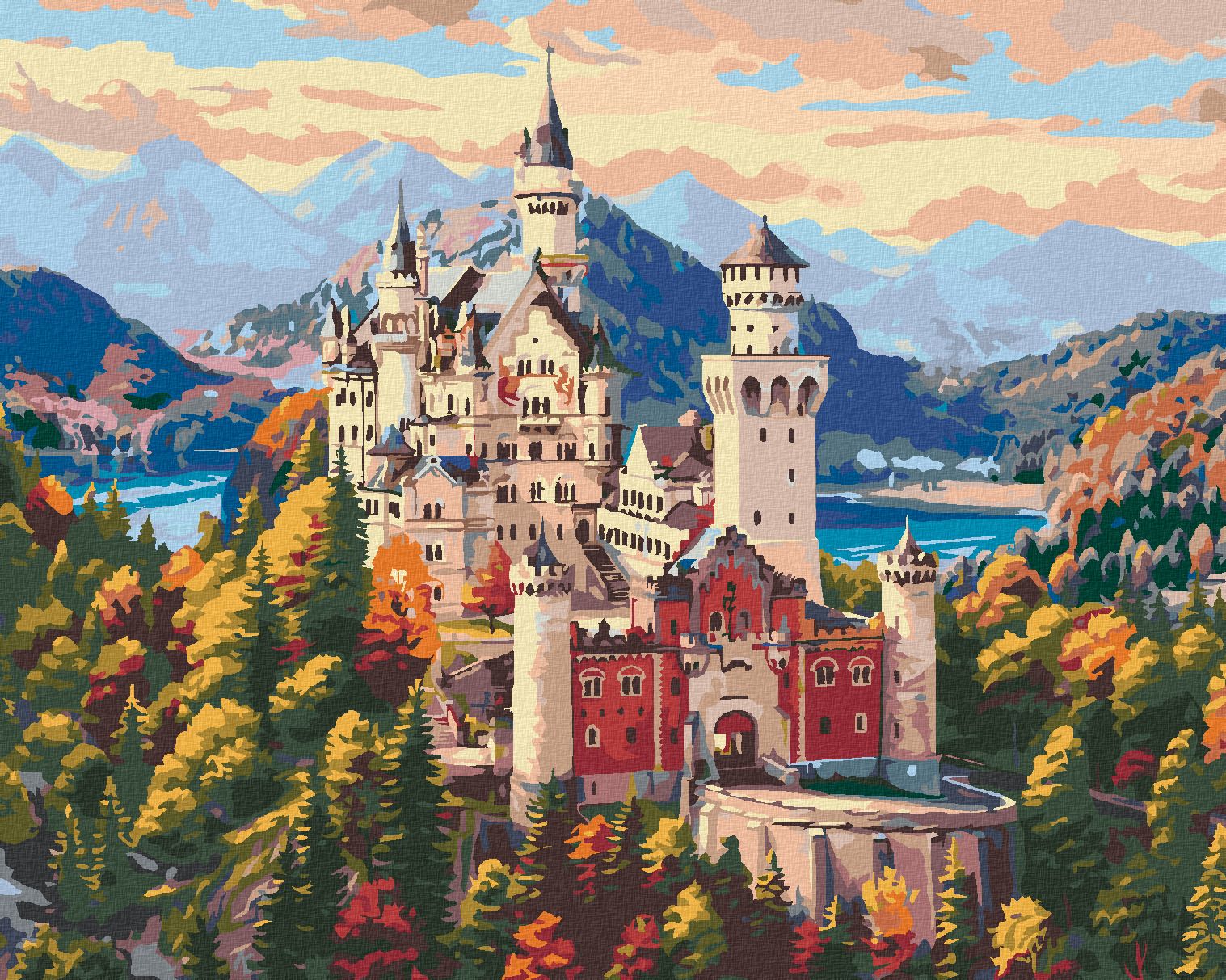 zuty Malování podle čísel - HRAD V HORÁCH (IMAGE WORLD-RC) - Rozměr: 40x50 cm, Rámování: Varianta: vypnuté plátno na rám - obrázek 1