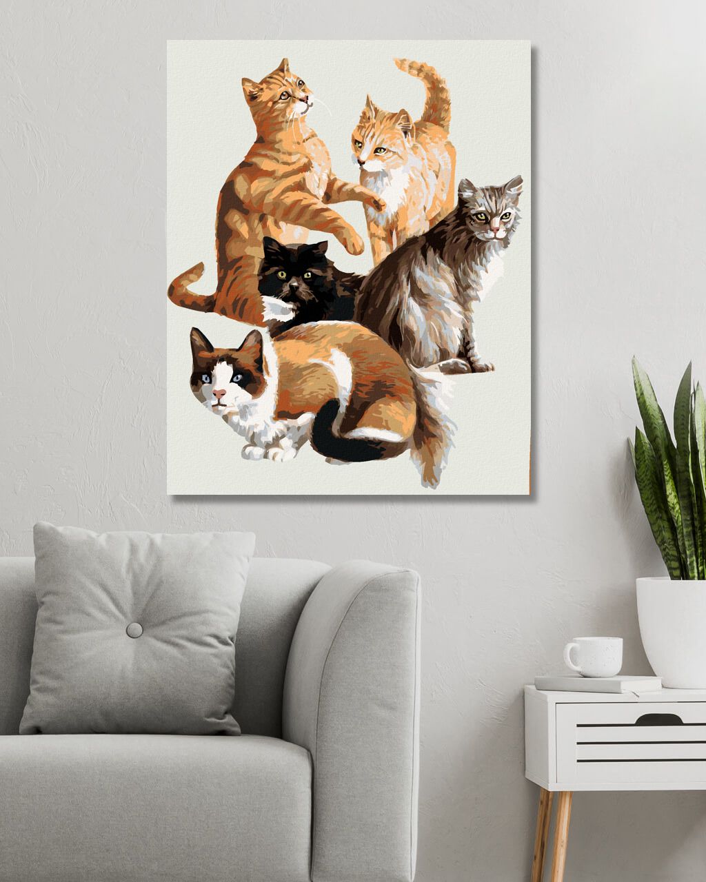 zuty Malování podle čísel – KOČKY (JIM KILLEN) - Rozměr: 40x50 cm, Rámování: Varianta: vypnuté plátno na rám - obrázek 2