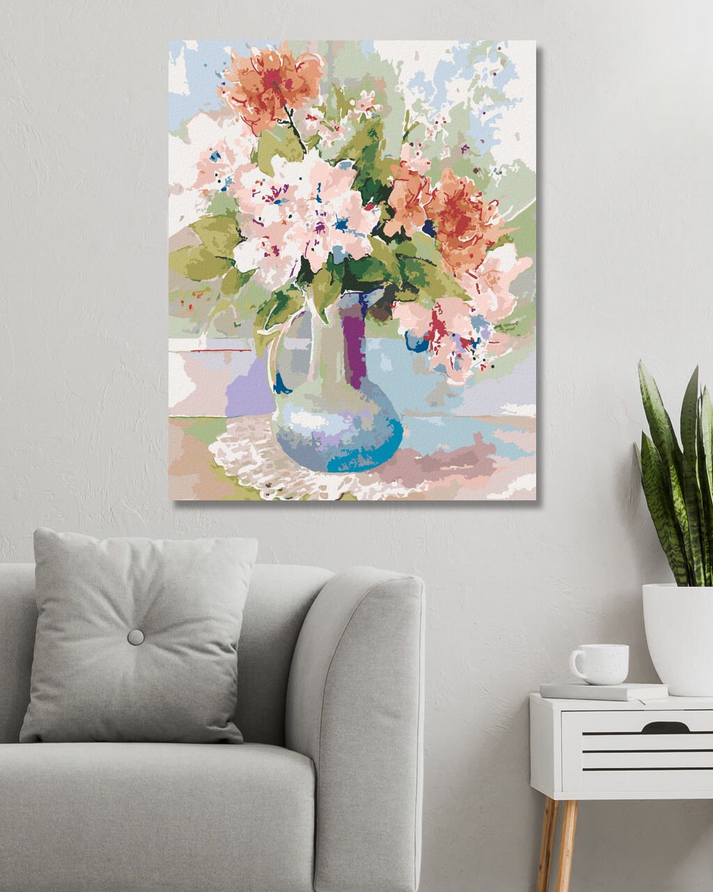 zuty Malování podle čísel – RODODENDRONY A AZALKY VE VÁZE (JUDY BUSWELL) - Rozměr: 40x50 cm, Rámování: Varianta: bez rámu a bez vypnutí plátna - obrázek 5