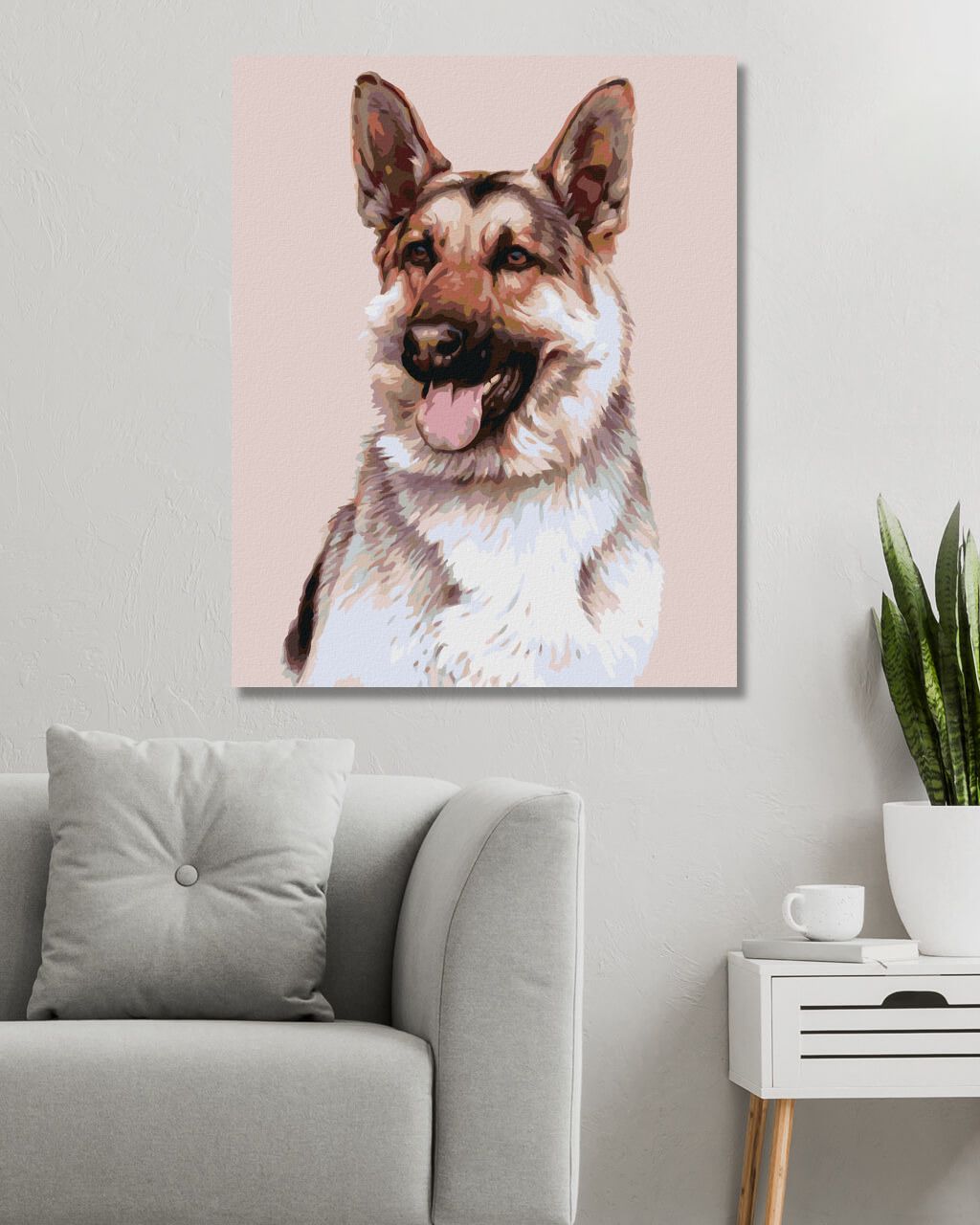 zuty Malování podle čísel - NĚMECKÝ OVČÁK (JIM KILLEN) - Rozměr: 40x50 cm, Rámování: Varianta: bez rámu a bez vypnutí plátna - obrázek 2