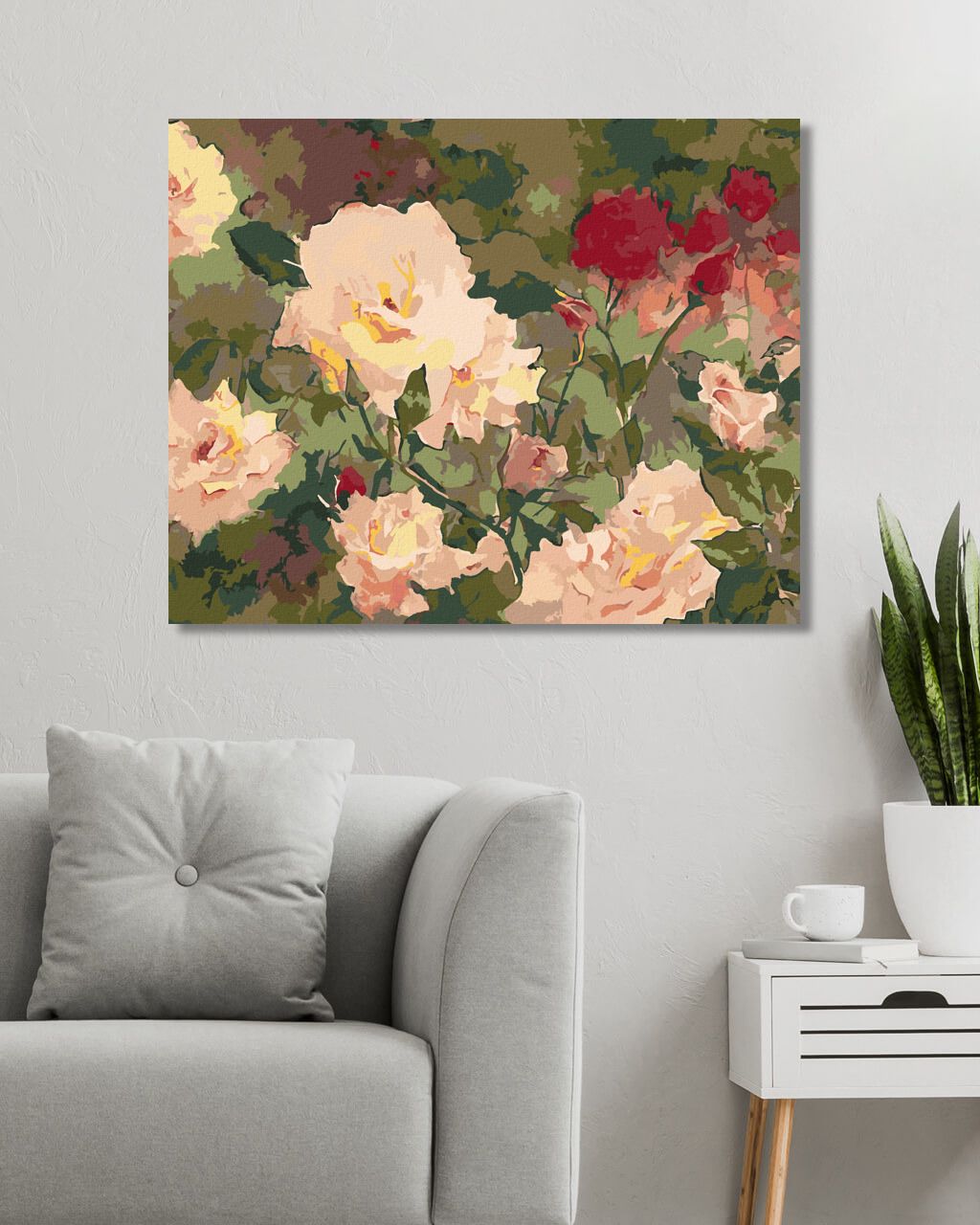 zuty Malování podle čísel – BÍLÉ A ČERVENÉ RŮŽE (JUDY BUSWELL) - Rozměr: 40x50 cm, Rámování: Varianta: bez rámu a bez vypnutí plátna - obrázek 9