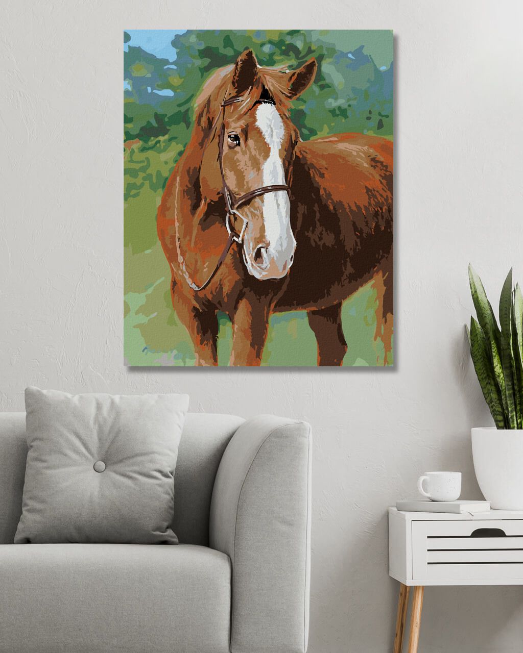 zuty Malování podle čísel – REZAVÝ KŮŇ S UZDEČKOU (JIM KILLEN) - Rozměr: 40x50 cm, Rámování: Varianta: vypnuté plátno na rám - obrázek 9