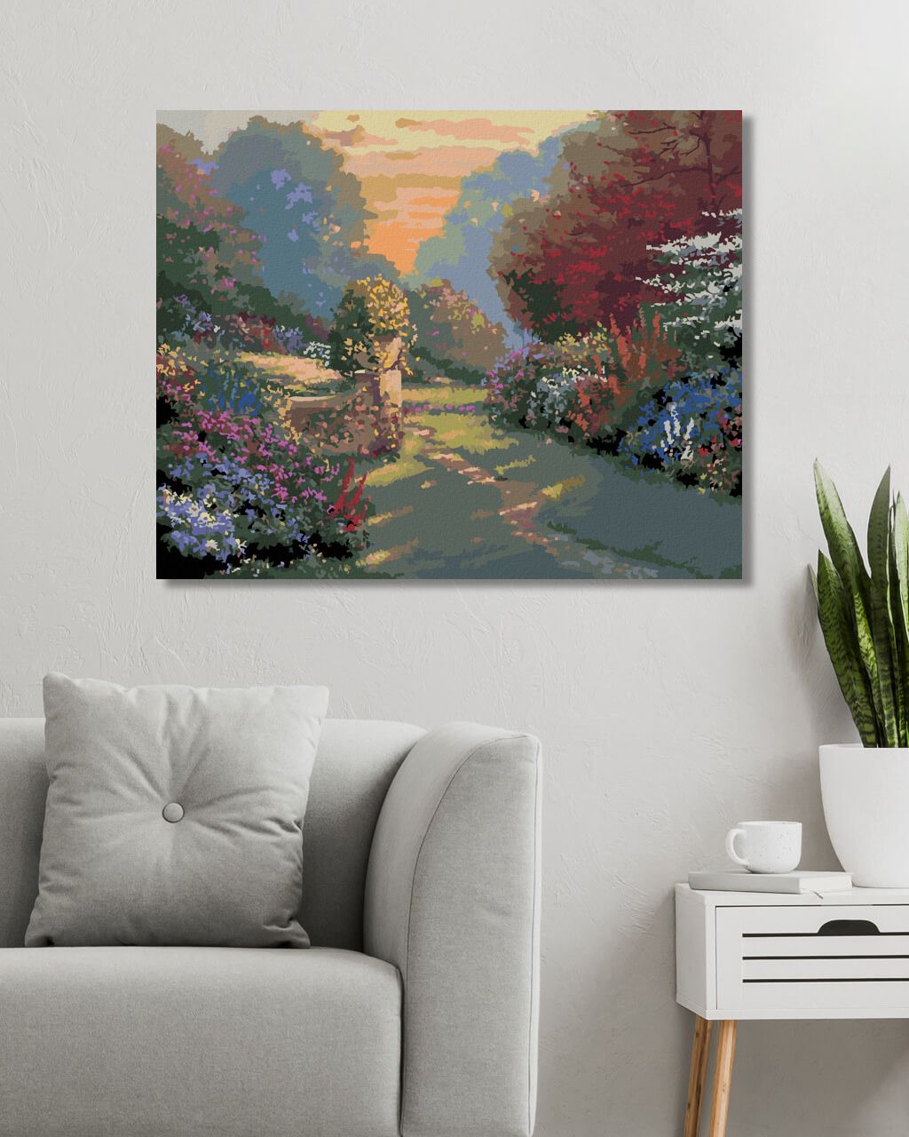 zuty Malování podle čísel - CESTA V ZAHRADĚ MEZI KVĚTY (NORTHERN PROMOTIONS) - Rozměr: 40x50 cm, Rámování: Varianta: vypnuté plátno na rám - obrázek 6