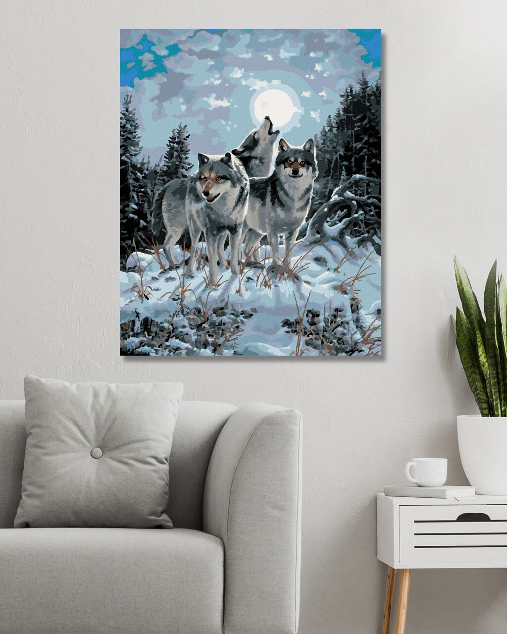 zuty Malování podle čísel - VLČÍ SMEČKA PŘI ÚPLŇKU (NORTHERN PROMOTIONS) - Rozměr: 40x50 cm, Rámování: Varianta: vypnuté plátno na rám - obrázek 9