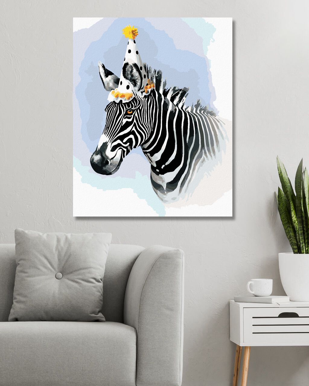 zuty Malování podle čísel - ZEBRA S PARTY ČEPIČKOU (LARRY HERSBERGER) - Rozměr: 40x50 cm, Rámování: Varianta: vypnuté plátno na rám - obrázek 8