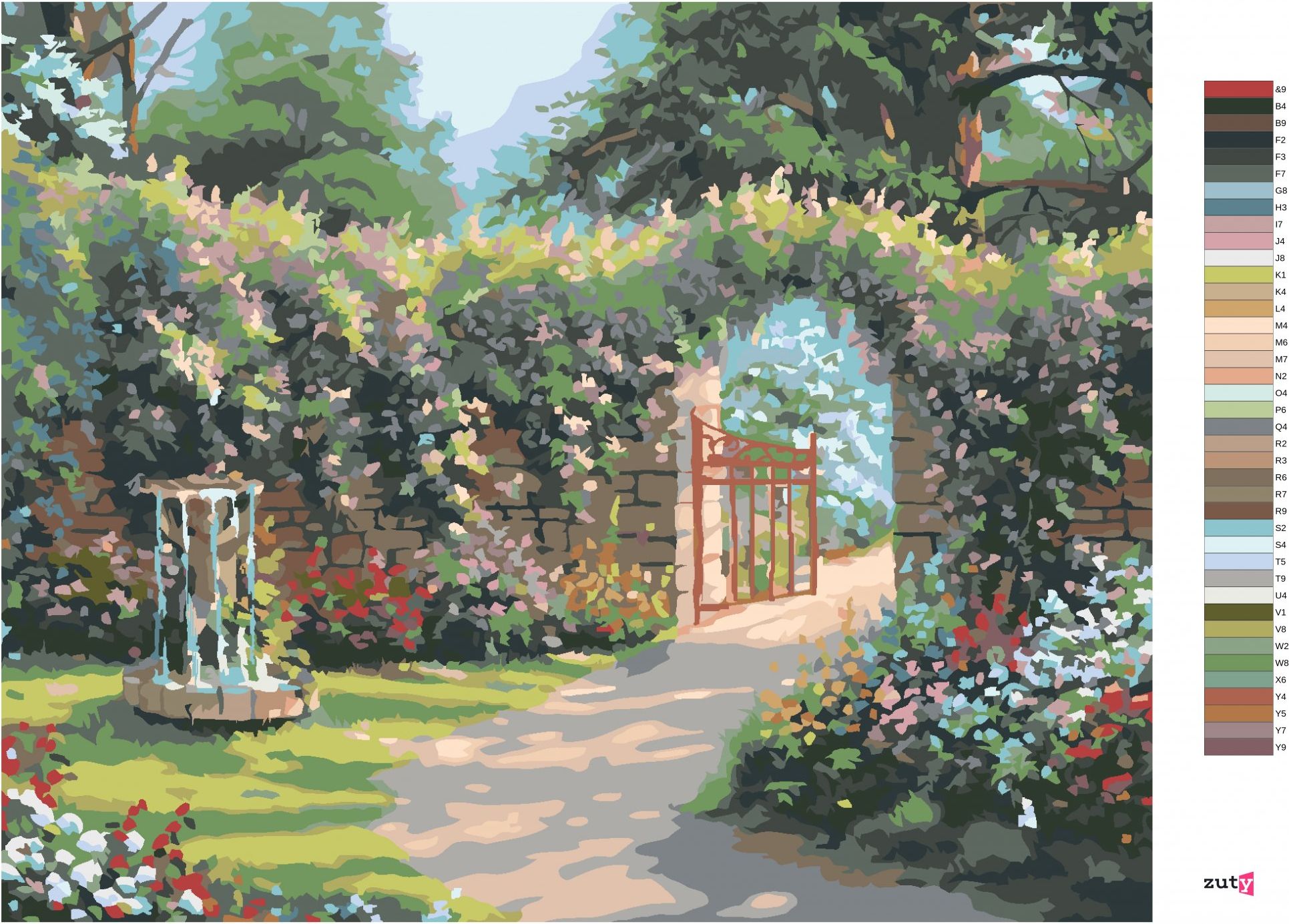 zuty Malování podle čísel - BRÁNA DO ZAHRADY (NORTHERN PROMOTIONS) - Rozměr: 40x50 cm, Rámování: Varianta: vypnuté plátno na rám - obrázek 4