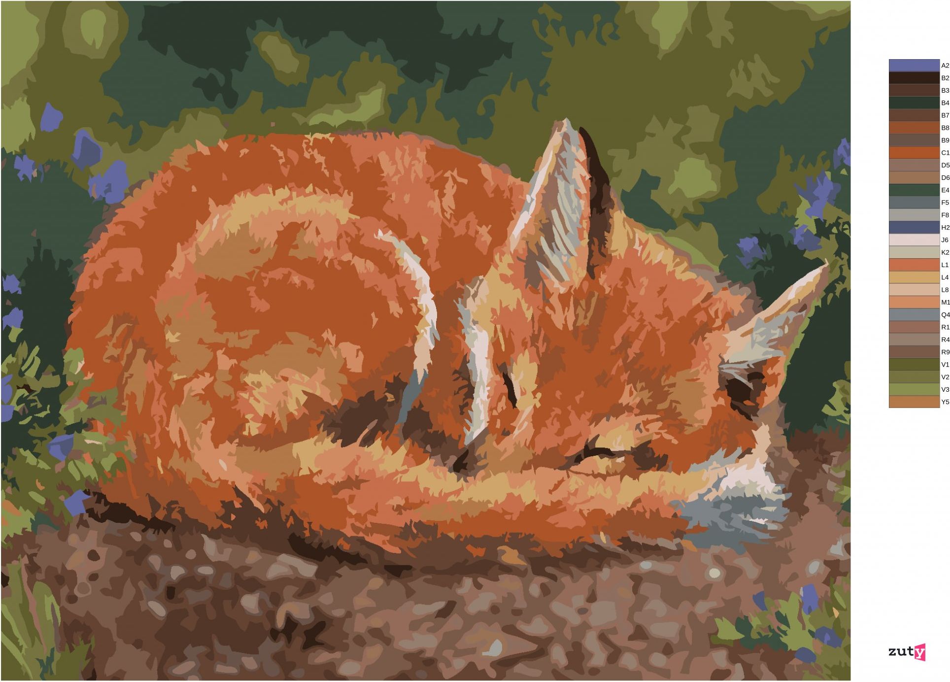 zuty Malování podle čísel – SPÍCÍ LIŠKA (VICTORIA SCHULTZ) - Rozměr: 40x50 cm, Rámování: Varianta: vypnuté plátno na rám - obrázek 4