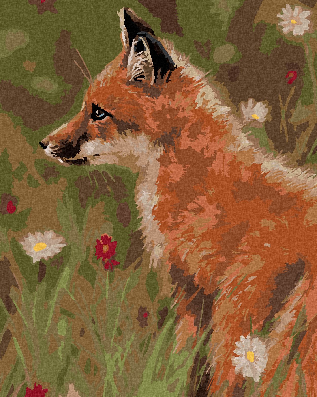 zuty Malování podle čísel – LIŠKA V KVÍTÍ (VICTORIA SCHULTZ) - Rozměr: 40x50 cm, Rámování: Varianta: vypnuté plátno na rám - obrázek 1