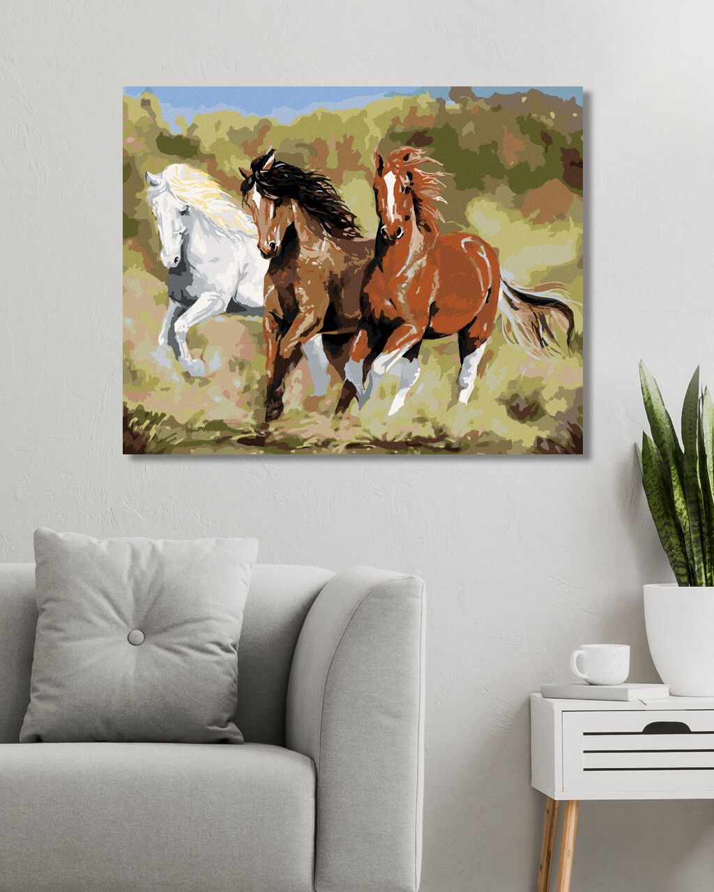 zuty Malování podle čísel – KONĚ V BĚHU (VICTORIA SCHULTZ) - Rozměr: 40x50 cm, Rámování: Varianta: vypnuté plátno na rám - obrázek 3