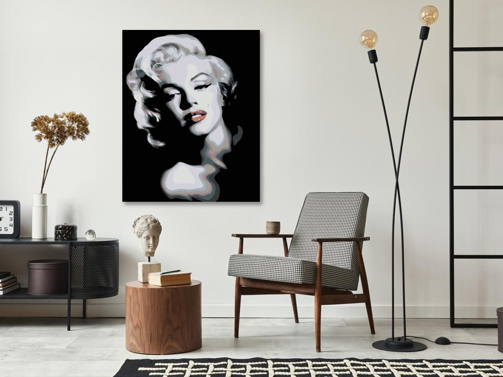 zuty Malování podle čísel - ČERNOBÍLÁ MARILYN - Rozměr: 40x50 cm, Rámování: Varianta: bez rámu a bez vypnutí plátna - obrázek 4