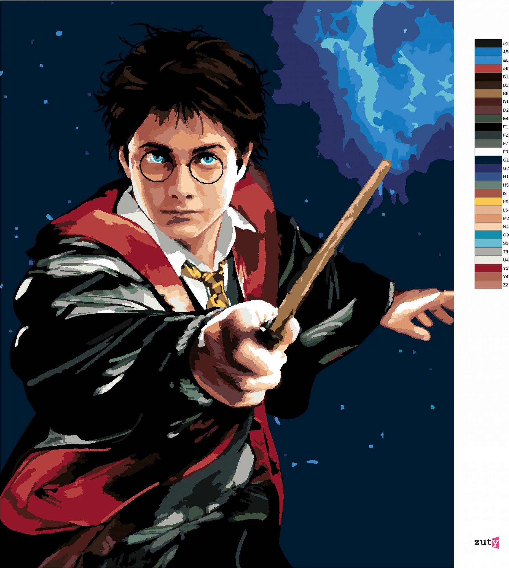 zuty Malování podle čísel - HARRY POTTER A HŮLKA - Rozměr: 40x50 cm, Rámování: Varianta: bez rámu a bez vypnutí plátna - obrázek 8
