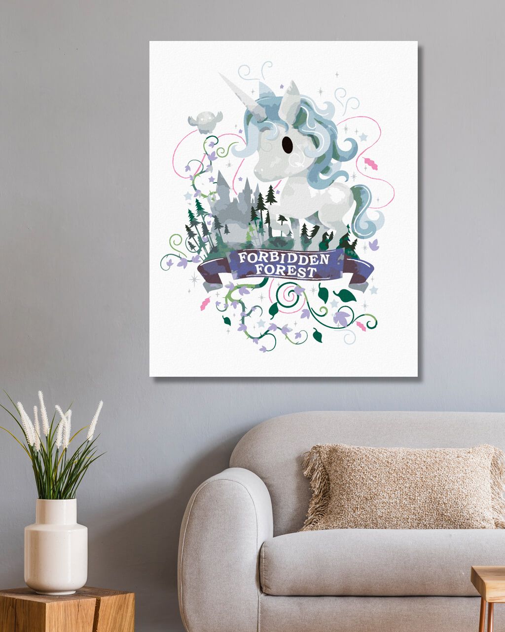 zuty Malování podle čísel - ZAPOVĚZENÝ LES (HARRY POTTER) - Rozměr: 40x50 cm, Rámování: Varianta: vypnuté plátno na rám - obrázek 3